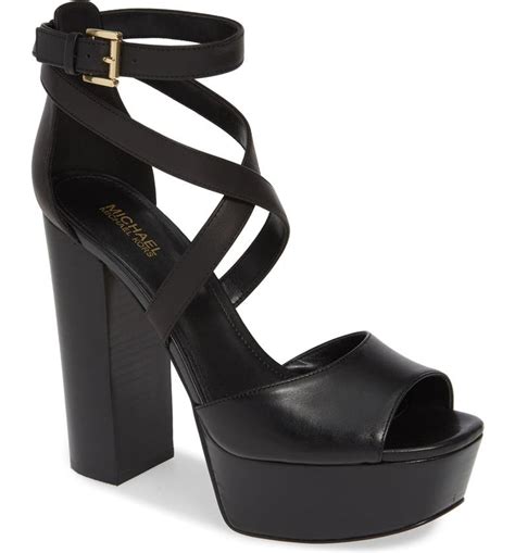 michael michael kors burke leather platform sandal|michael kors black suede sandals.